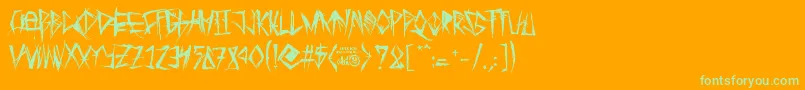 fuente TribalThreat – Fuentes Verdes Sobre Fondo Naranja