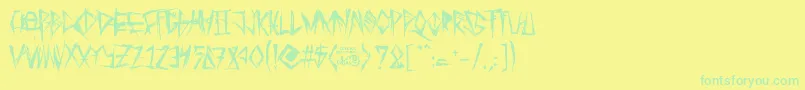TribalThreat Font – Green Fonts on Yellow Background