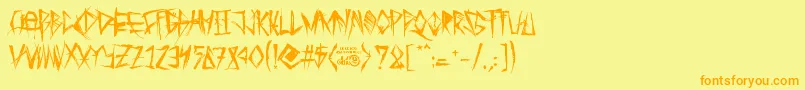 TribalThreat Font – Orange Fonts on Yellow Background