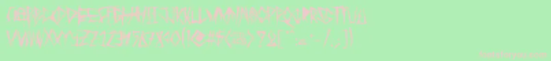 TribalThreat Font – Pink Fonts on Green Background