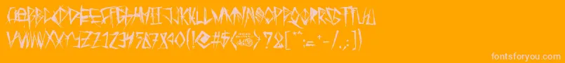 TribalThreat Font – Pink Fonts on Orange Background