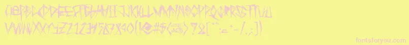 TribalThreat Font – Pink Fonts on Yellow Background