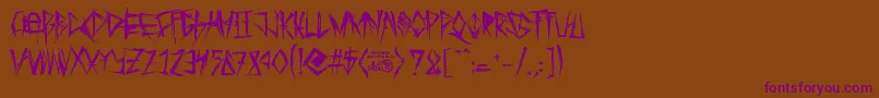 TribalThreat Font – Purple Fonts on Brown Background