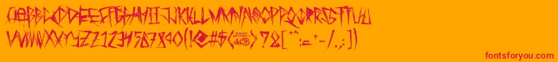 TribalThreat Font – Red Fonts on Orange Background