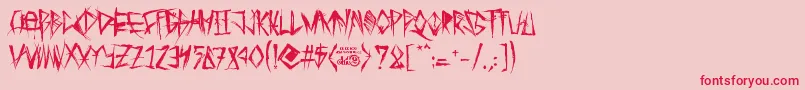 TribalThreat Font – Red Fonts on Pink Background