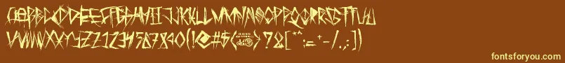 TribalThreat Font – Yellow Fonts on Brown Background