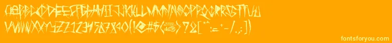 TribalThreat Font – Yellow Fonts on Orange Background