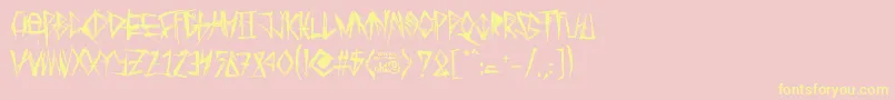 TribalThreat Font – Yellow Fonts on Pink Background
