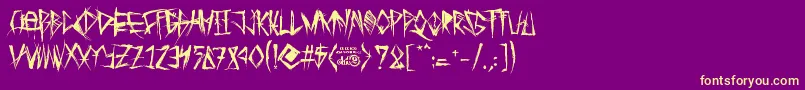 TribalThreat Font – Yellow Fonts on Purple Background