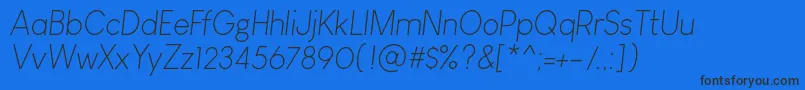 Шрифт LouisGeorgeCafeLightItalic – чёрные шрифты на синем фоне