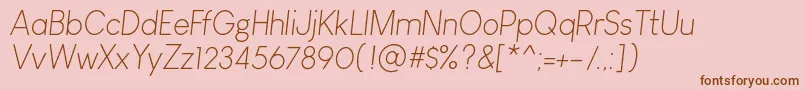 LouisGeorgeCafeLightItalic Font – Brown Fonts on Pink Background