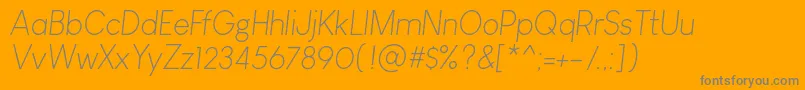 LouisGeorgeCafeLightItalic Font – Gray Fonts on Orange Background