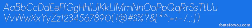 LouisGeorgeCafeLightItalic Font – Pink Fonts on Blue Background