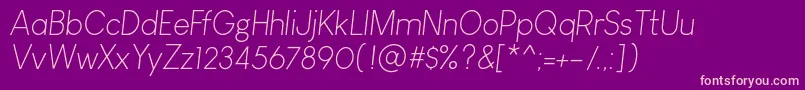 LouisGeorgeCafeLightItalic Font – Pink Fonts on Purple Background