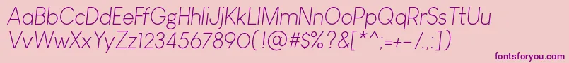 LouisGeorgeCafeLightItalic Font – Purple Fonts on Pink Background