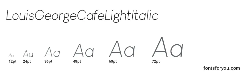 LouisGeorgeCafeLightItalic Font Sizes