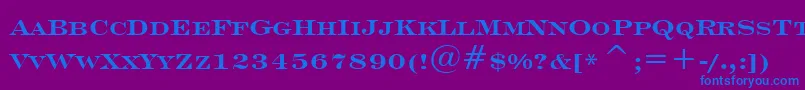 Engrvrb-fontti – siniset fontit violetilla taustalla