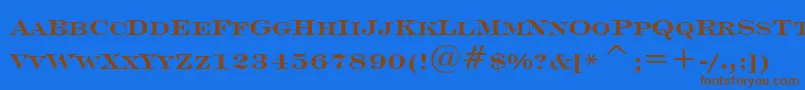 Engrvrb Font – Brown Fonts on Blue Background