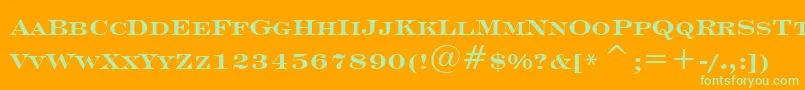 Engrvrb Font – Green Fonts on Orange Background