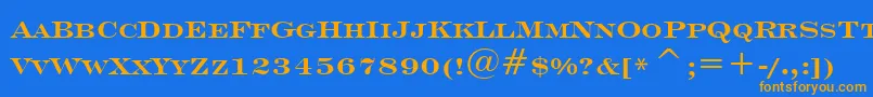 Engrvrb Font – Orange Fonts on Blue Background