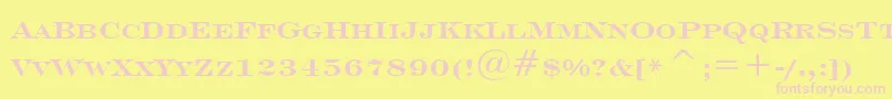 Engrvrb Font – Pink Fonts on Yellow Background