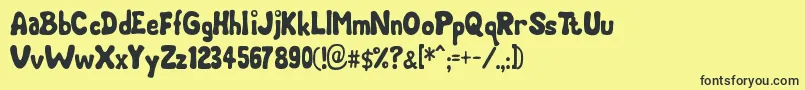 Chubby Font – Black Fonts on Yellow Background