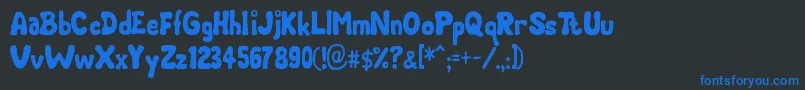 Chubby Font – Blue Fonts on Black Background