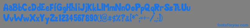 Chubby Font – Blue Fonts on Gray Background