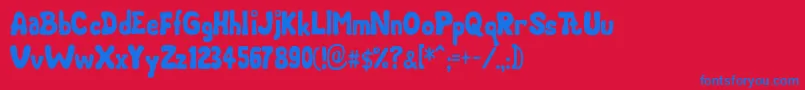 Chubby Font – Blue Fonts on Red Background