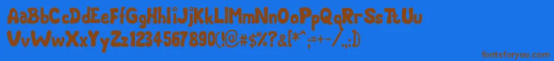 Chubby Font – Brown Fonts on Blue Background