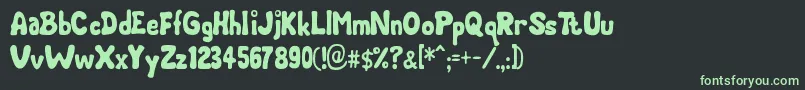 Chubby Font – Green Fonts on Black Background