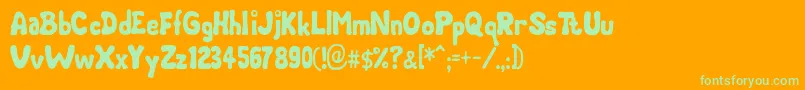 Chubby Font – Green Fonts on Orange Background