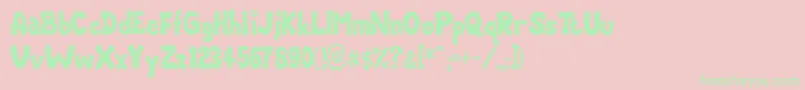 Chubby Font – Green Fonts on Pink Background
