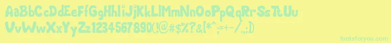 Chubby Font – Green Fonts on Yellow Background