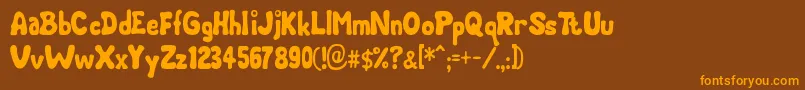 Chubby Font – Orange Fonts on Brown Background