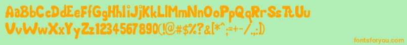 Chubby Font – Orange Fonts on Green Background