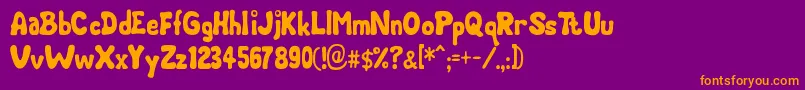 Chubby Font – Orange Fonts on Purple Background
