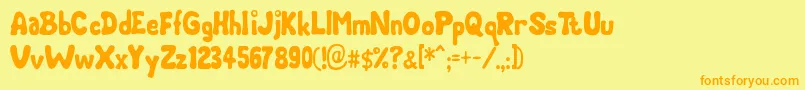 Chubby Font – Orange Fonts on Yellow Background