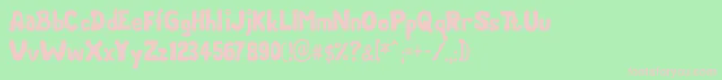 Chubby-Schriftart – Rosa Schriften auf grünem Hintergrund