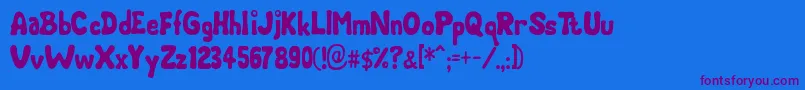 Chubby Font – Purple Fonts on Blue Background