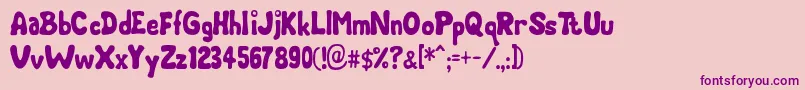 Chubby Font – Purple Fonts on Pink Background