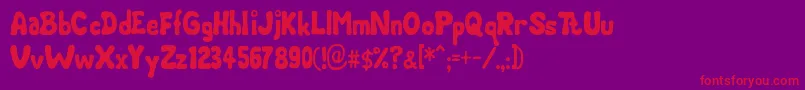 Chubby Font – Red Fonts on Purple Background