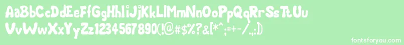 Chubby Font – White Fonts on Green Background