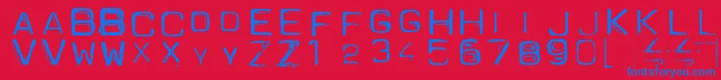 Spacesuit Font – Blue Fonts on Red Background