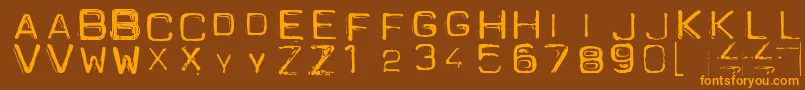 Spacesuit Font – Orange Fonts on Brown Background