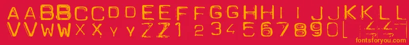 Spacesuit Font – Orange Fonts on Red Background