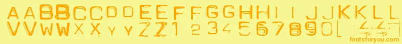 Spacesuit Font – Orange Fonts on Yellow Background