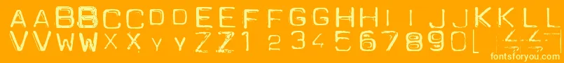 Spacesuit Font – Yellow Fonts on Orange Background