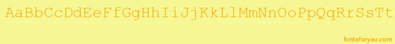 フォントMsLinedrawRegular – オレンジの文字が黄色の背景にあります。