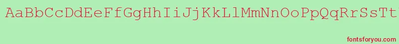 MsLinedrawRegular Font – Red Fonts on Green Background